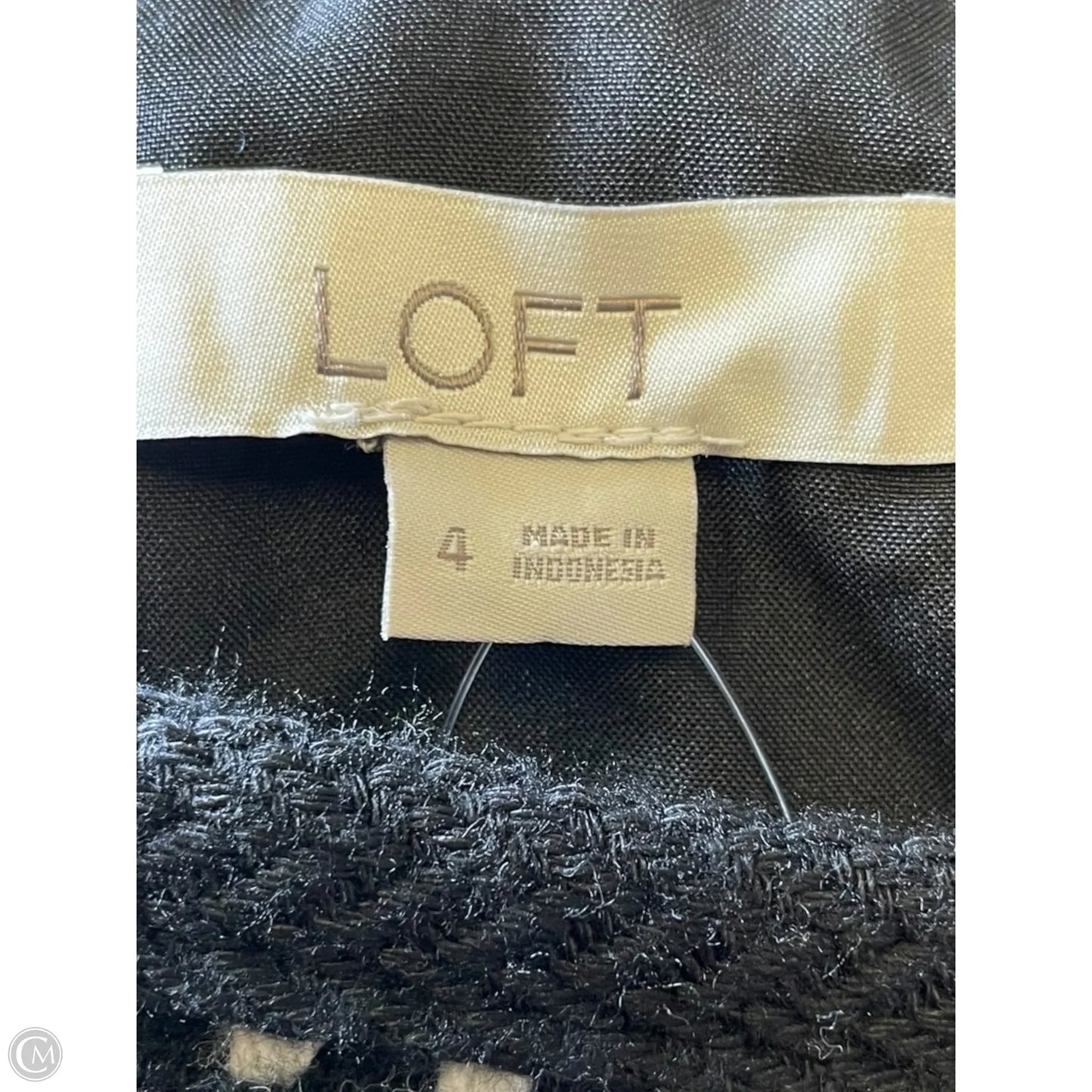 Skirt Midi By Loft In Black & White, Size: 4