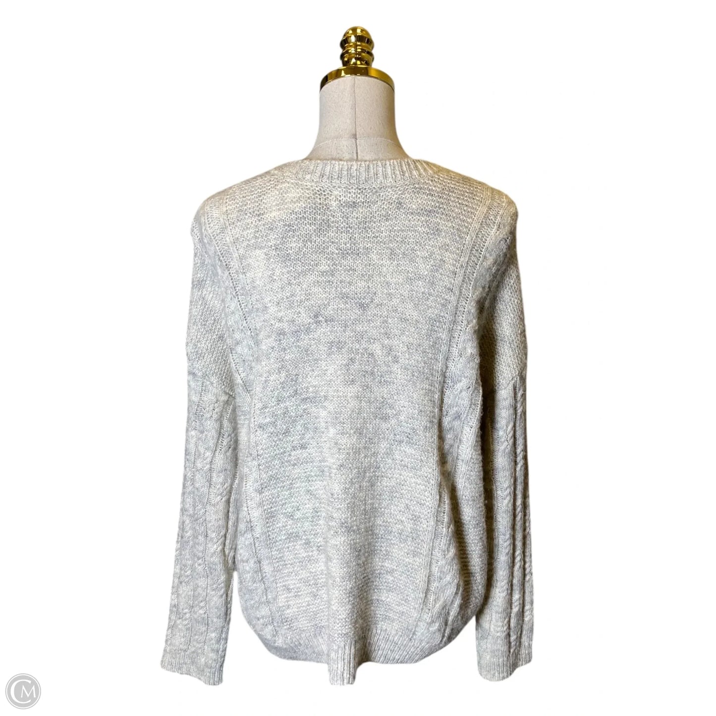 Sweater By Lucky Brand In Grey & White, Size: Xl