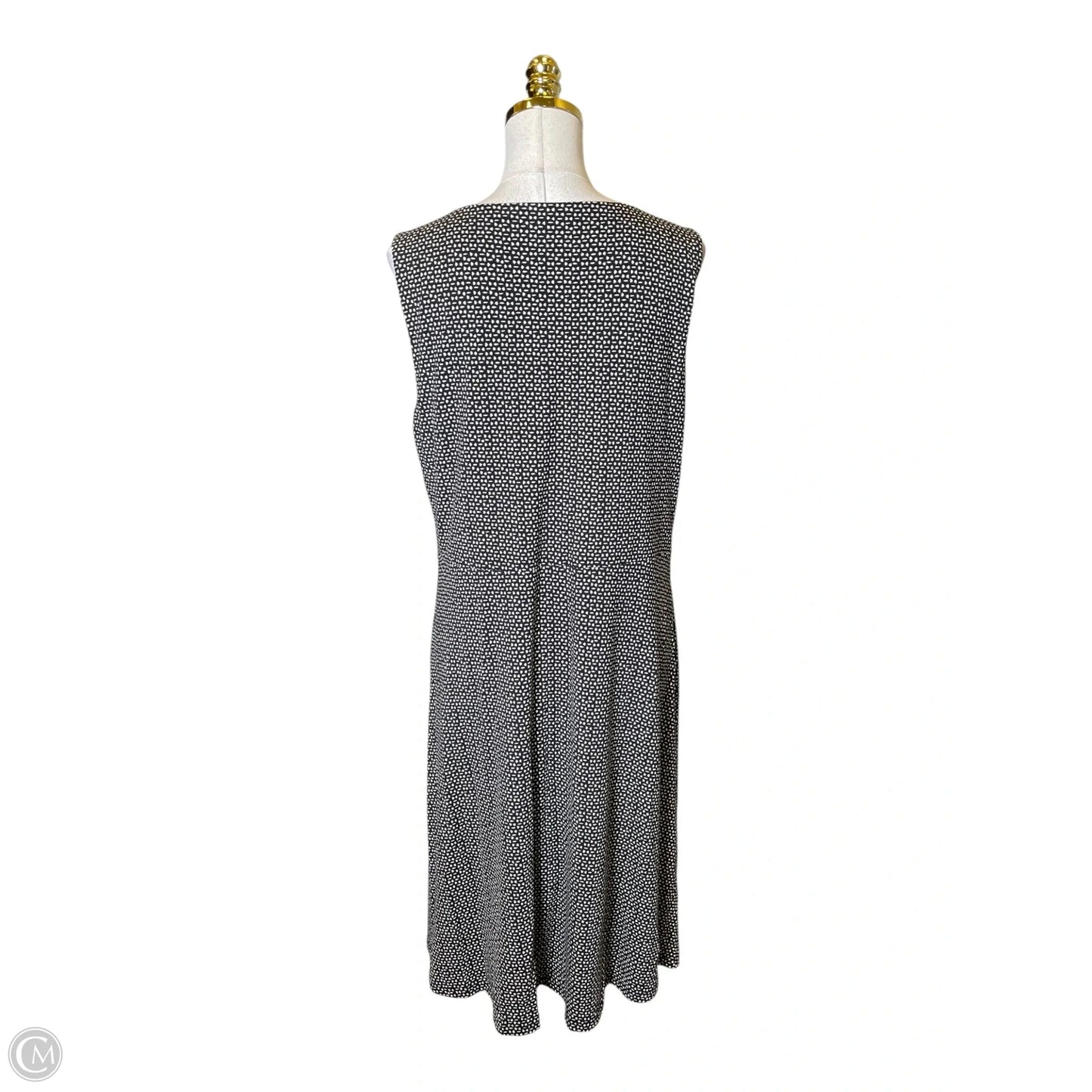 Dress Casual Midi By Ann Taylor In Black & Cream, Size: Xl