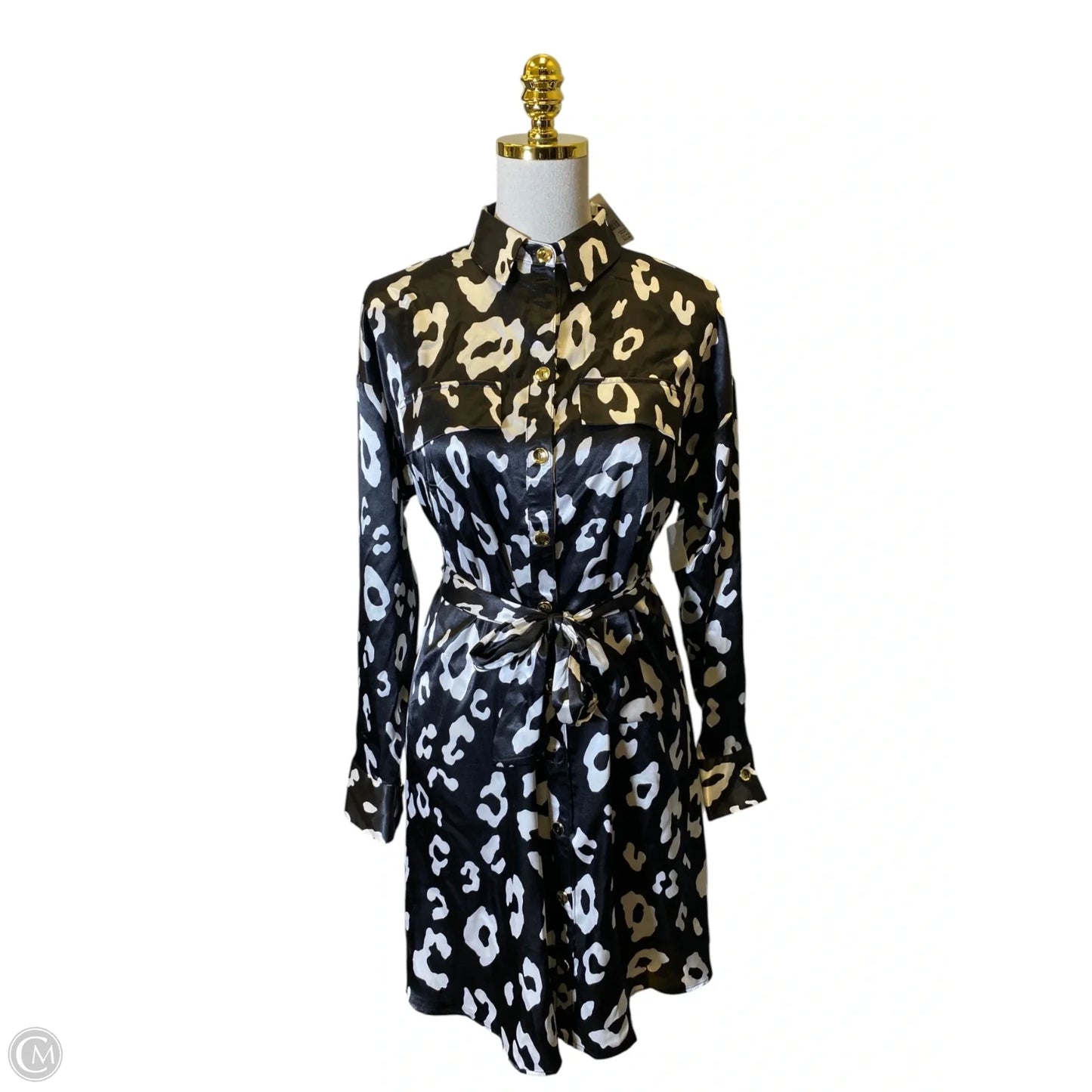 Dress Casual Midi By Cato In Black & White, Size: S