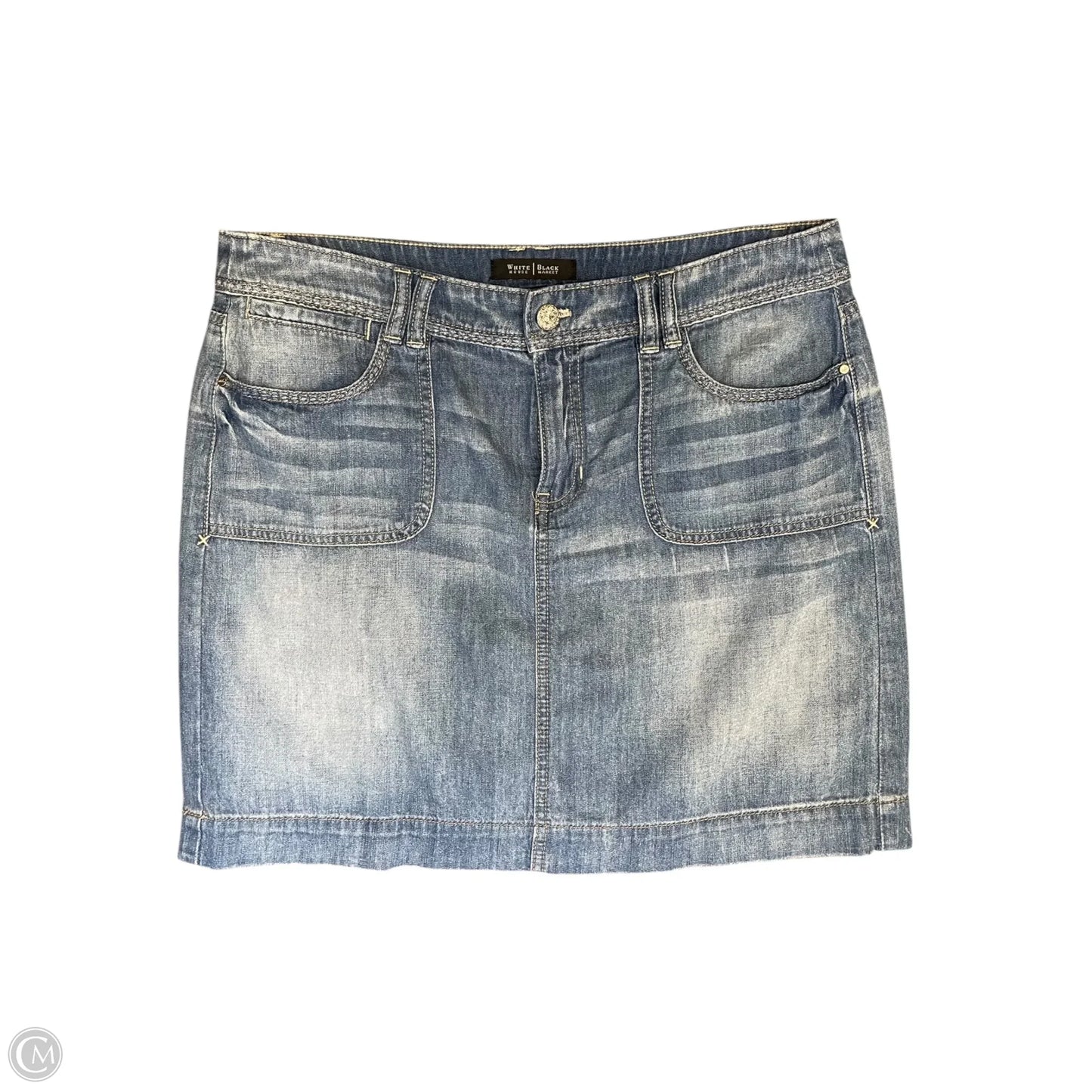 Skirt Midi By White House Black Market In Blue Denim, Size: 8