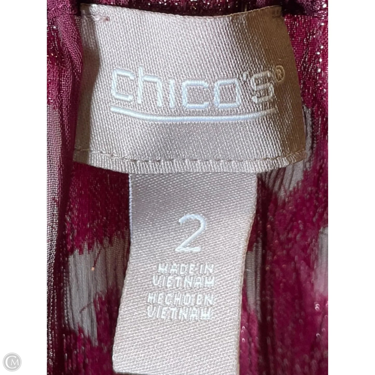 Top Long Sleeve By Chicos In Maroon, Size: L