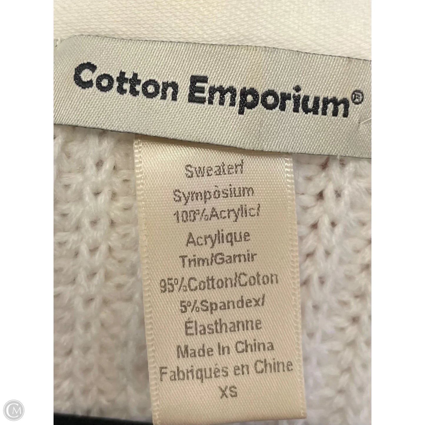 Sweater By Cotton Emporium In Cream, Size: Xs