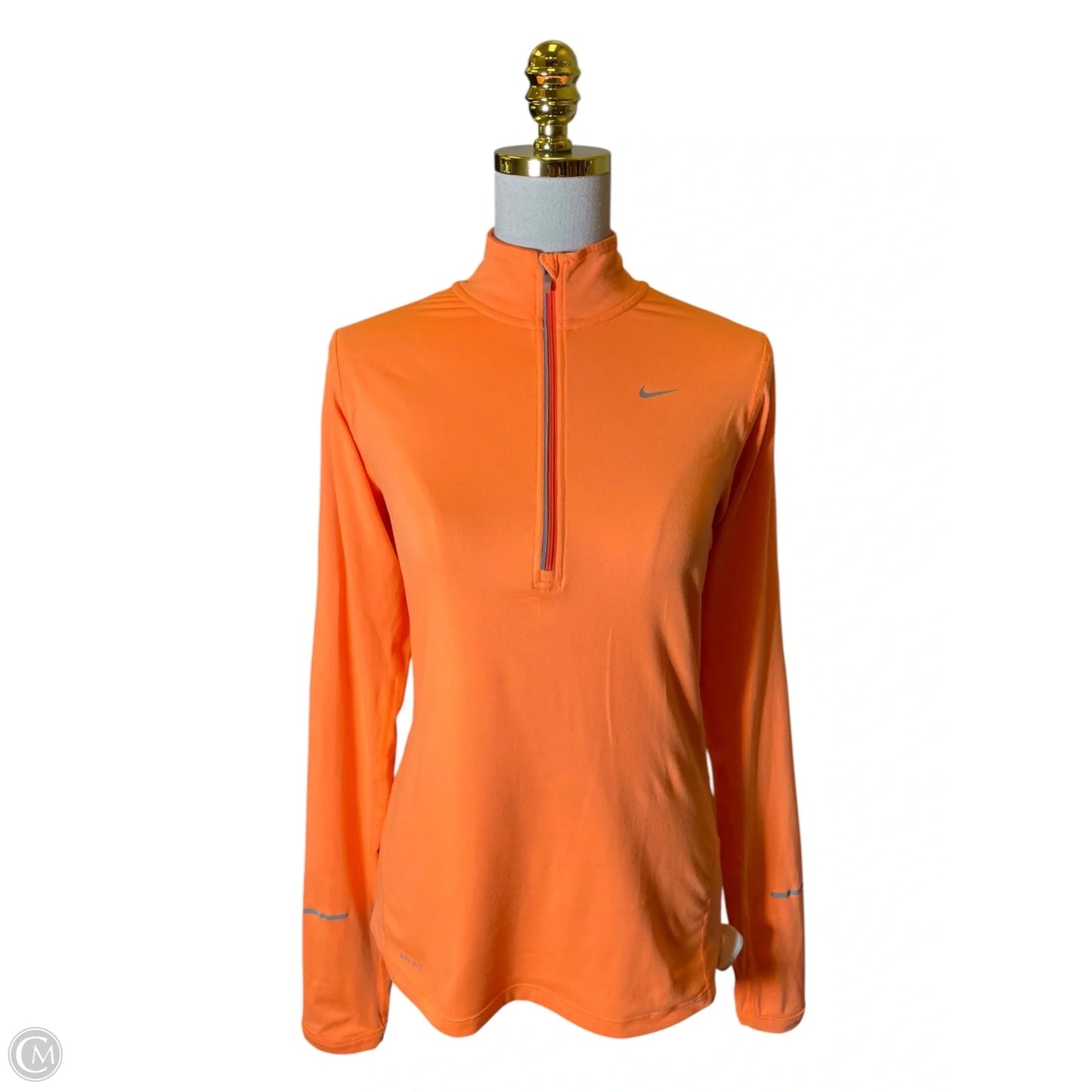 Athletic Jacket By Nike In Orange, Size: S