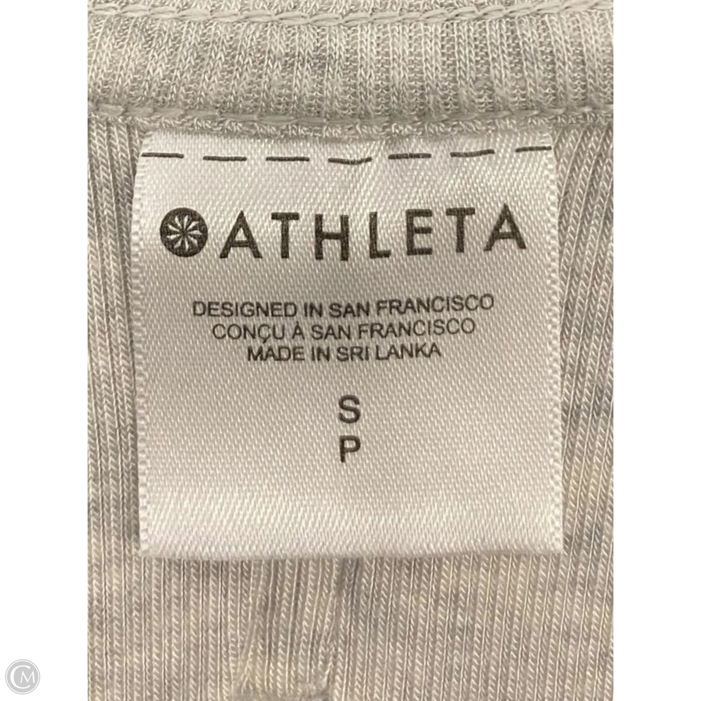 Athletic Top Short Sleeve By Athleta In Grey, Size: Sp
