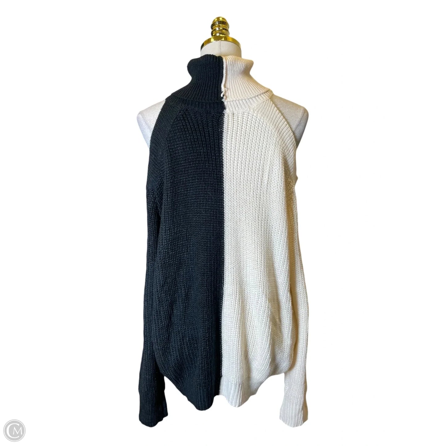 Sweater By Bibi In Black & Cream, Size: Xl