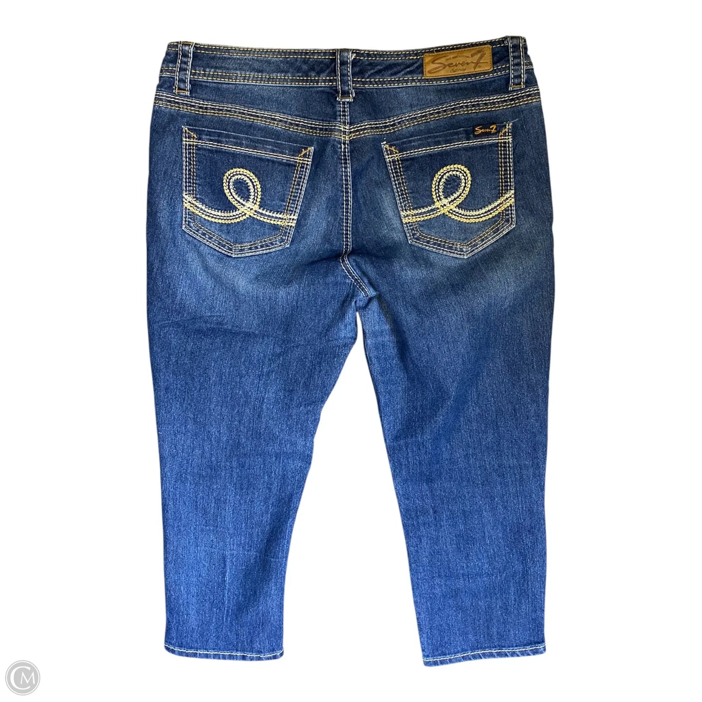 Jeans Straight By Seven 7 In Blue Denim, Size: 12