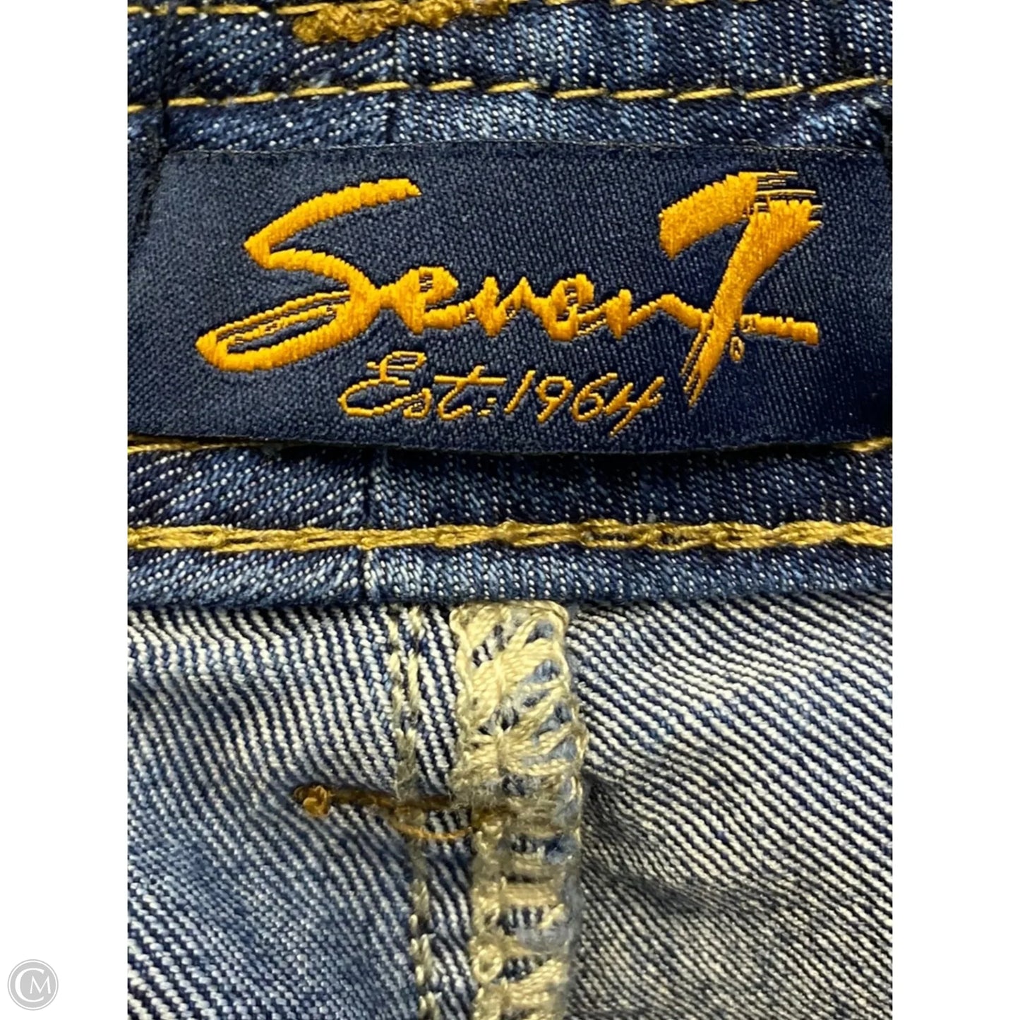 Jeans Straight By Seven 7 In Blue Denim, Size: 12