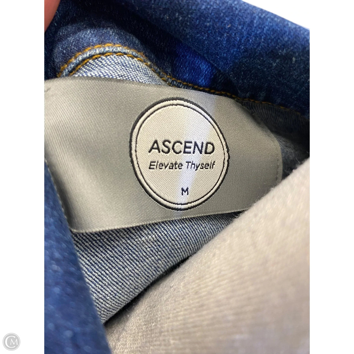Jacket Denim By Ascend In Blue Denim, Size: M