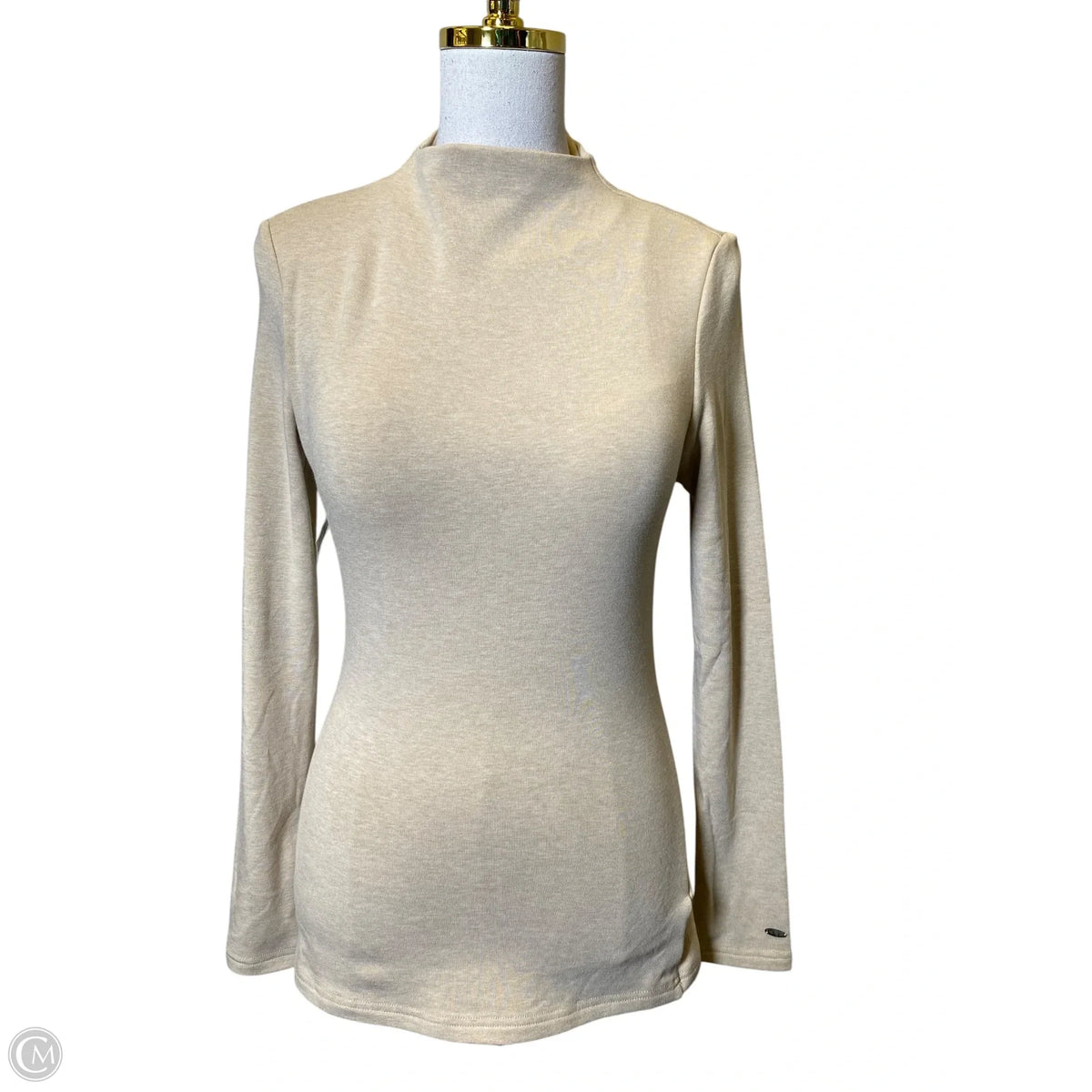 Top Long Sleeve By Ogl In Beige, Size: M