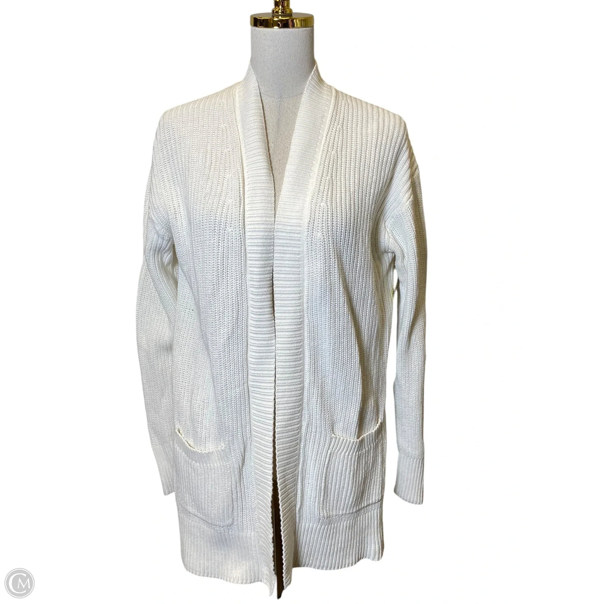 Sweater Cardigan By Clothes Mentor In White, Size: S