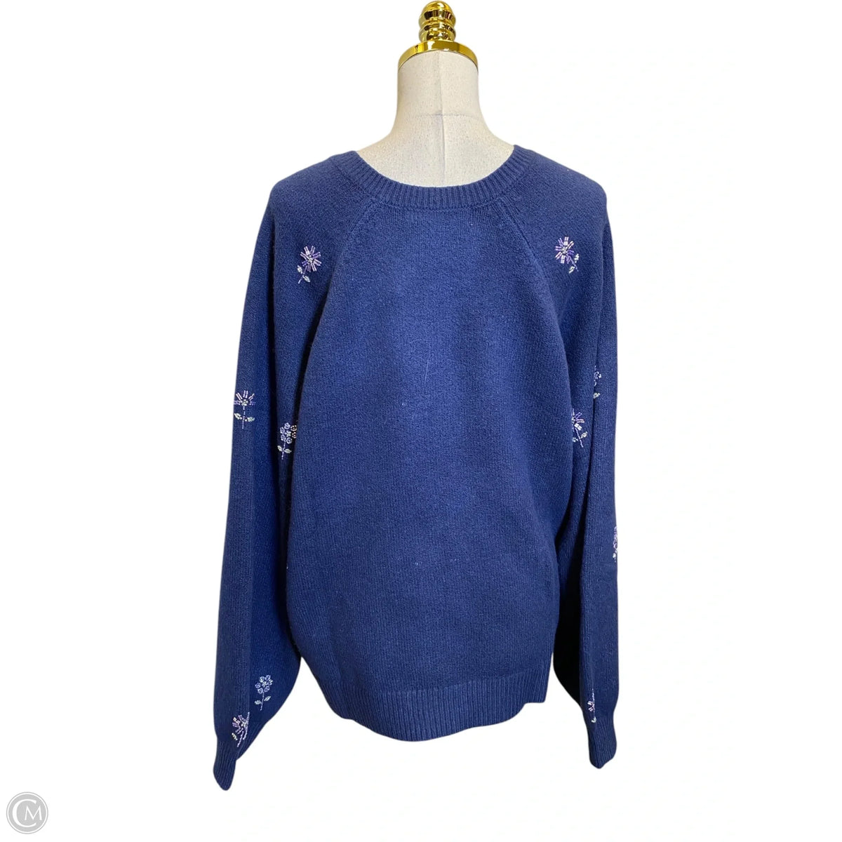 Sweater Cardigan By Clothes Mentor In Blue, Size: 2x