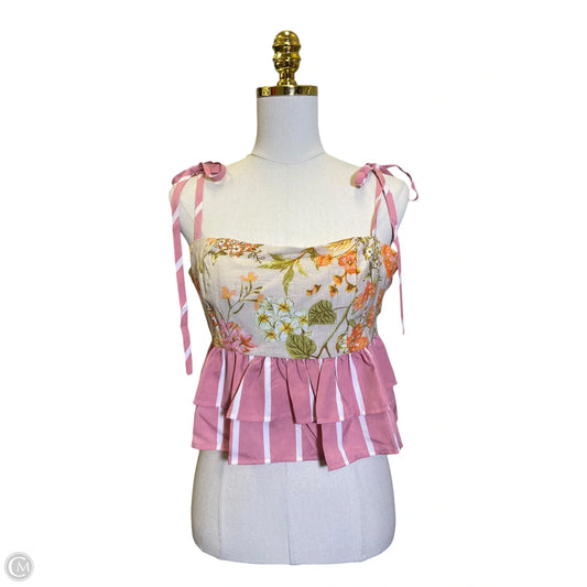 Top Short Sleeve By Tcec In Multi-colored, Size: L