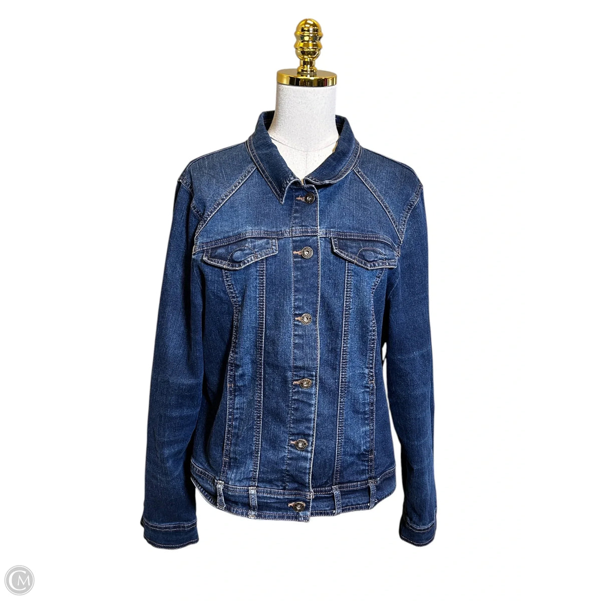 Jacket Denim By Gloria Vanderbilt In Blue Denim, Size: L