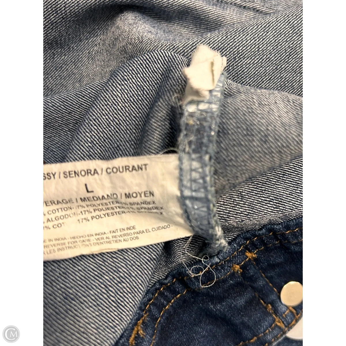 Jacket Denim By Gloria Vanderbilt In Blue Denim, Size: L