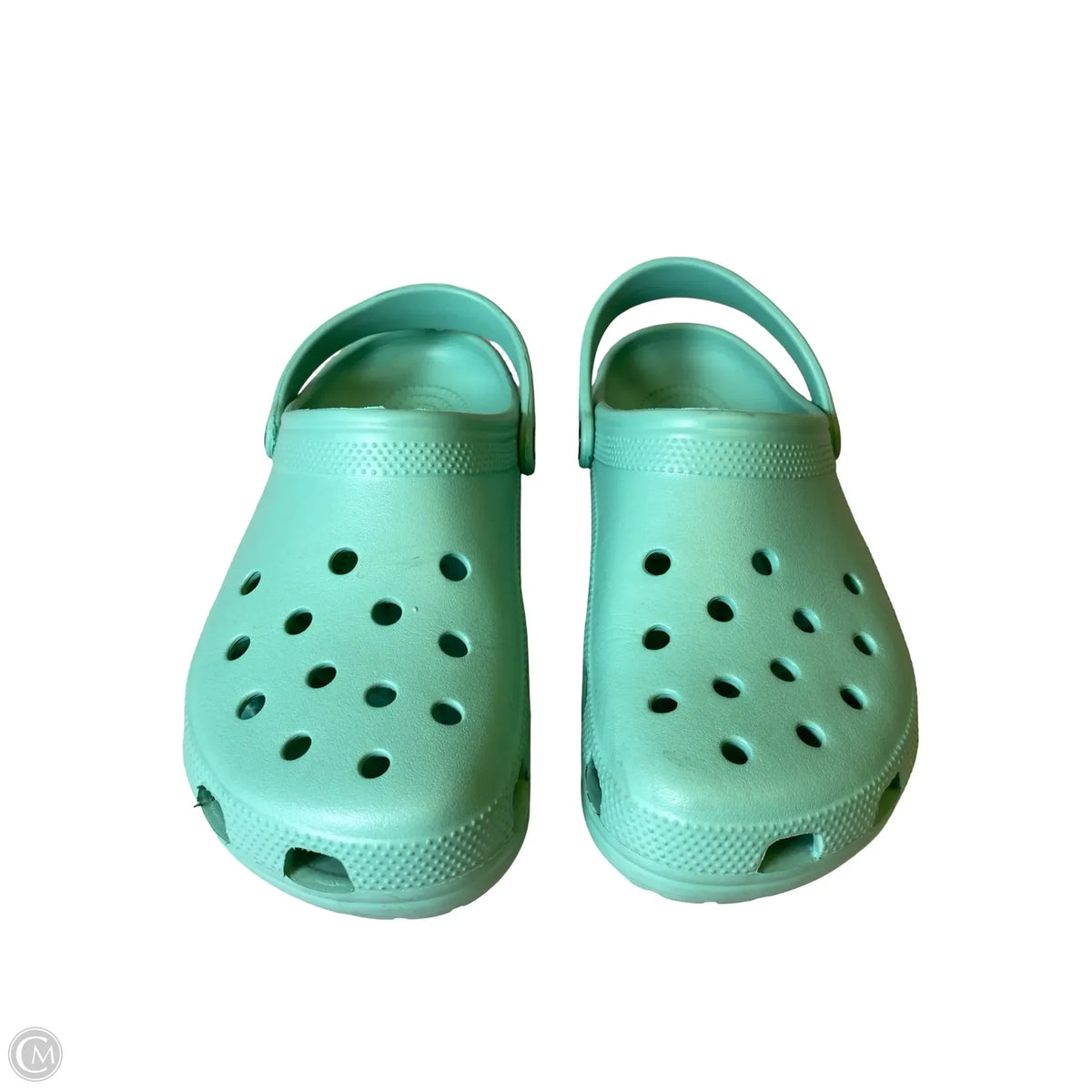 Shoes Flats By Crocs In Teal, Size: 11