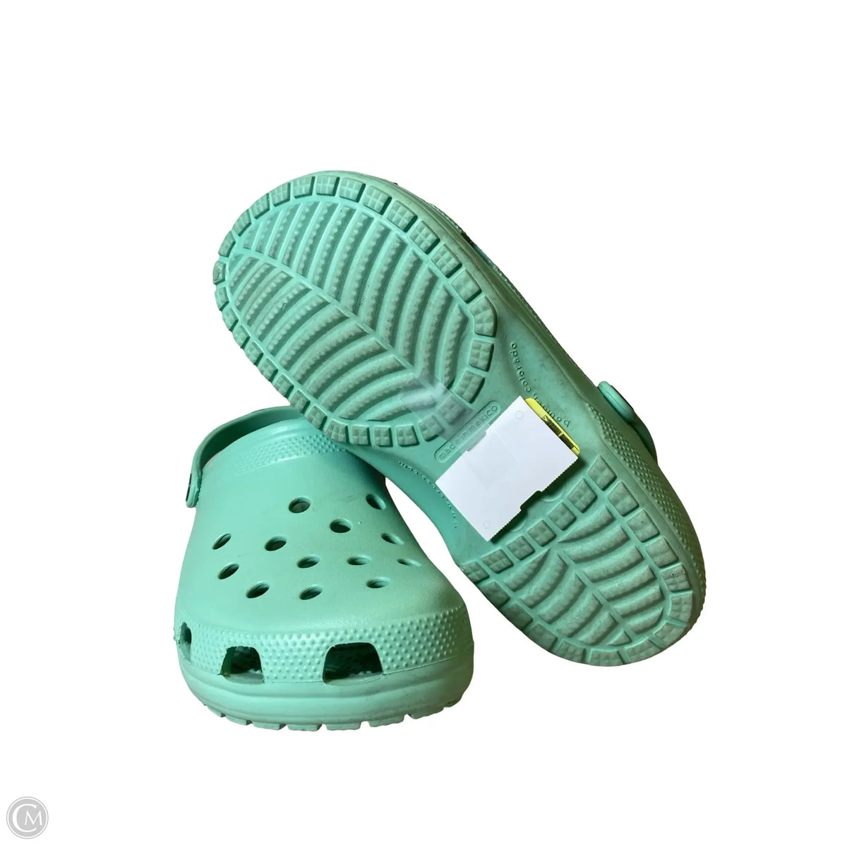 Shoes Flats By Crocs In Teal, Size: 11