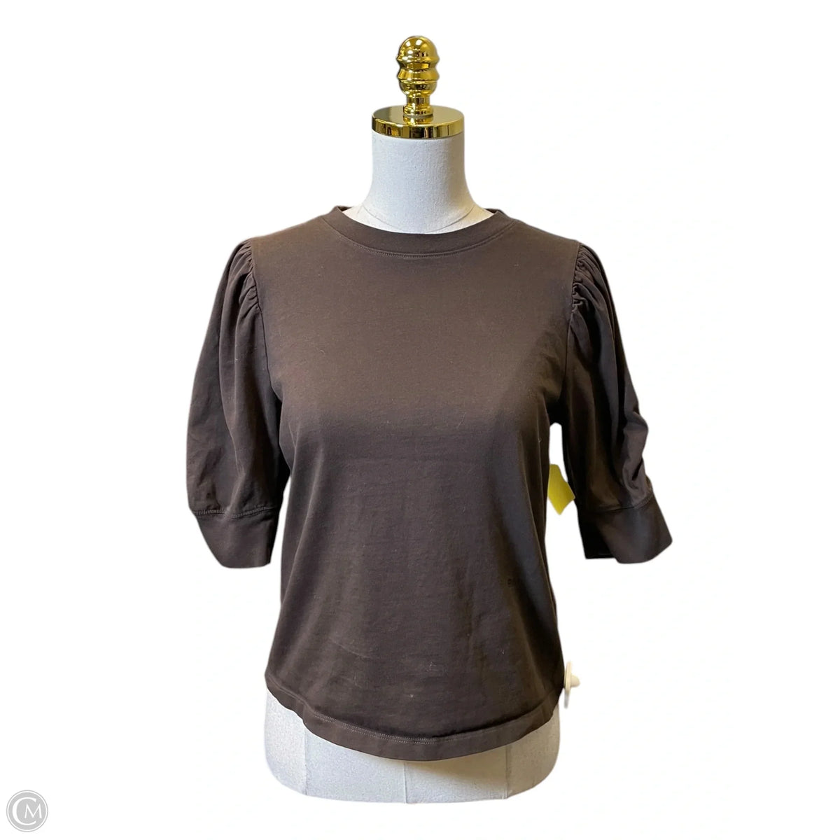 Top Short Sleeve By Frame In Brown, Size: L