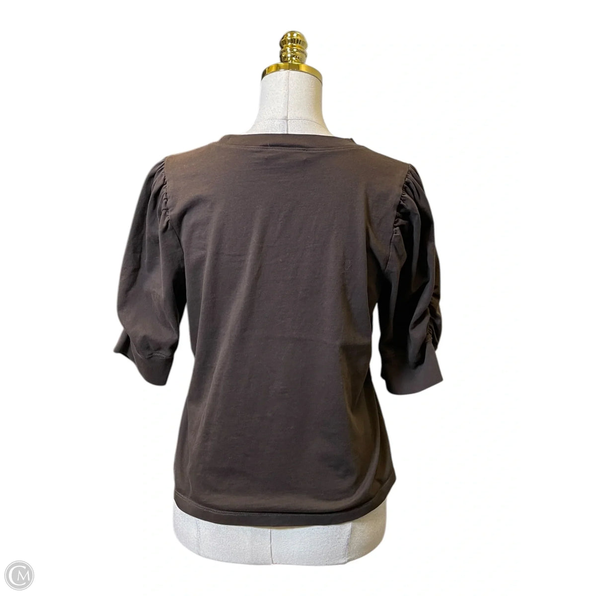 Top Short Sleeve By Frame In Brown, Size: L