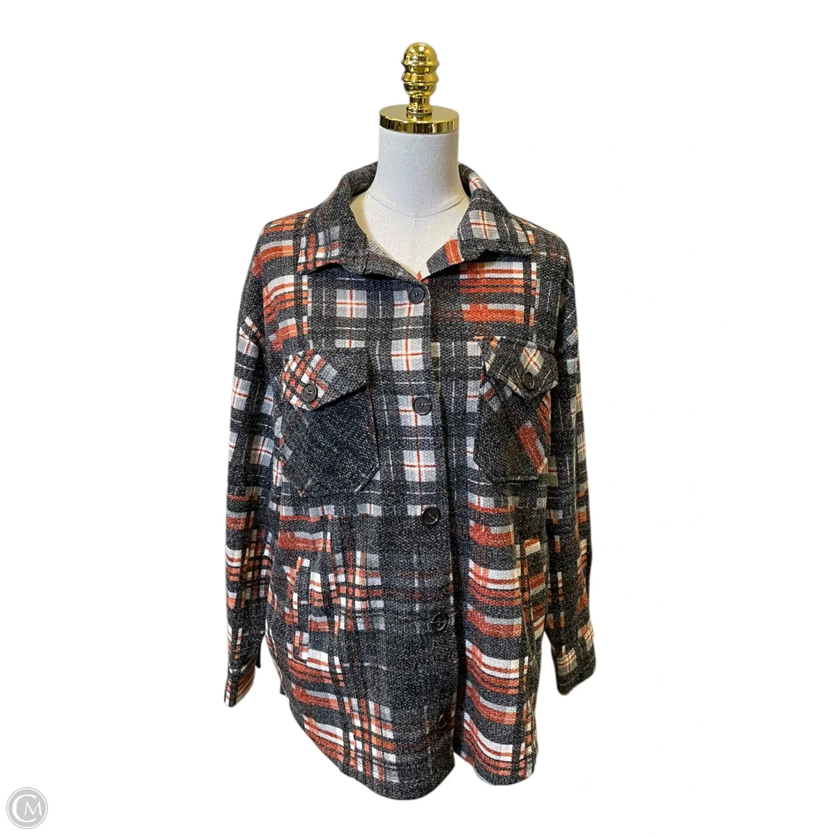 Top Long Sleeve By Zenana In Plaid Pattern, Size: S