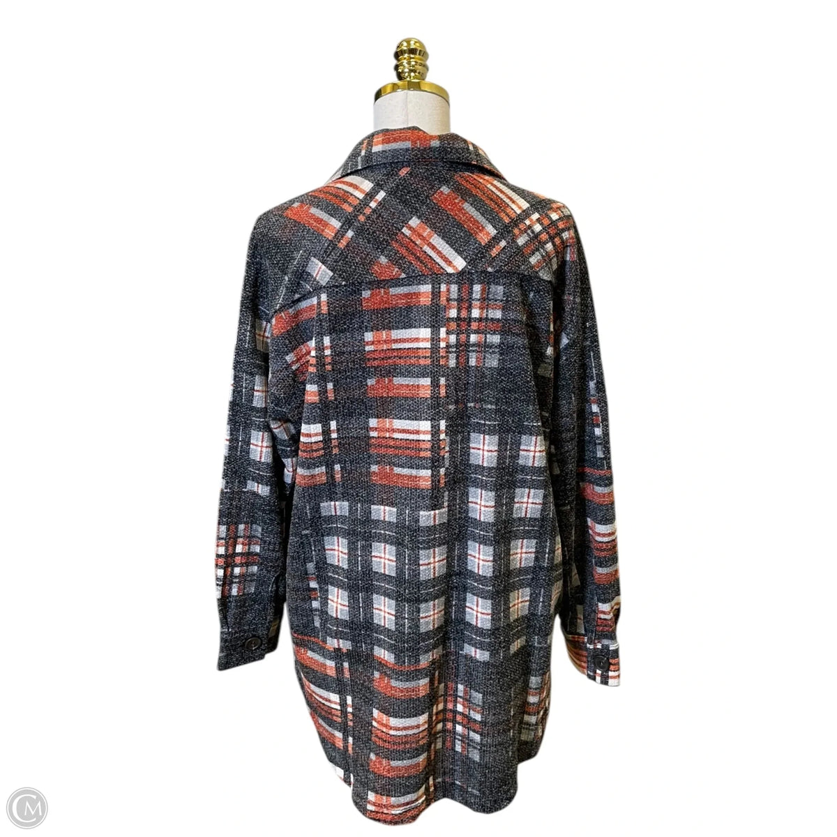 Top Long Sleeve By Zenana In Plaid Pattern, Size: S