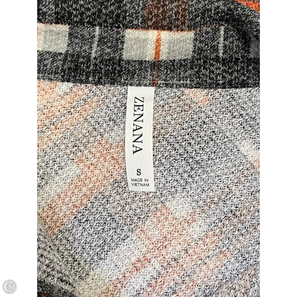 Top Long Sleeve By Zenana In Plaid Pattern, Size: S