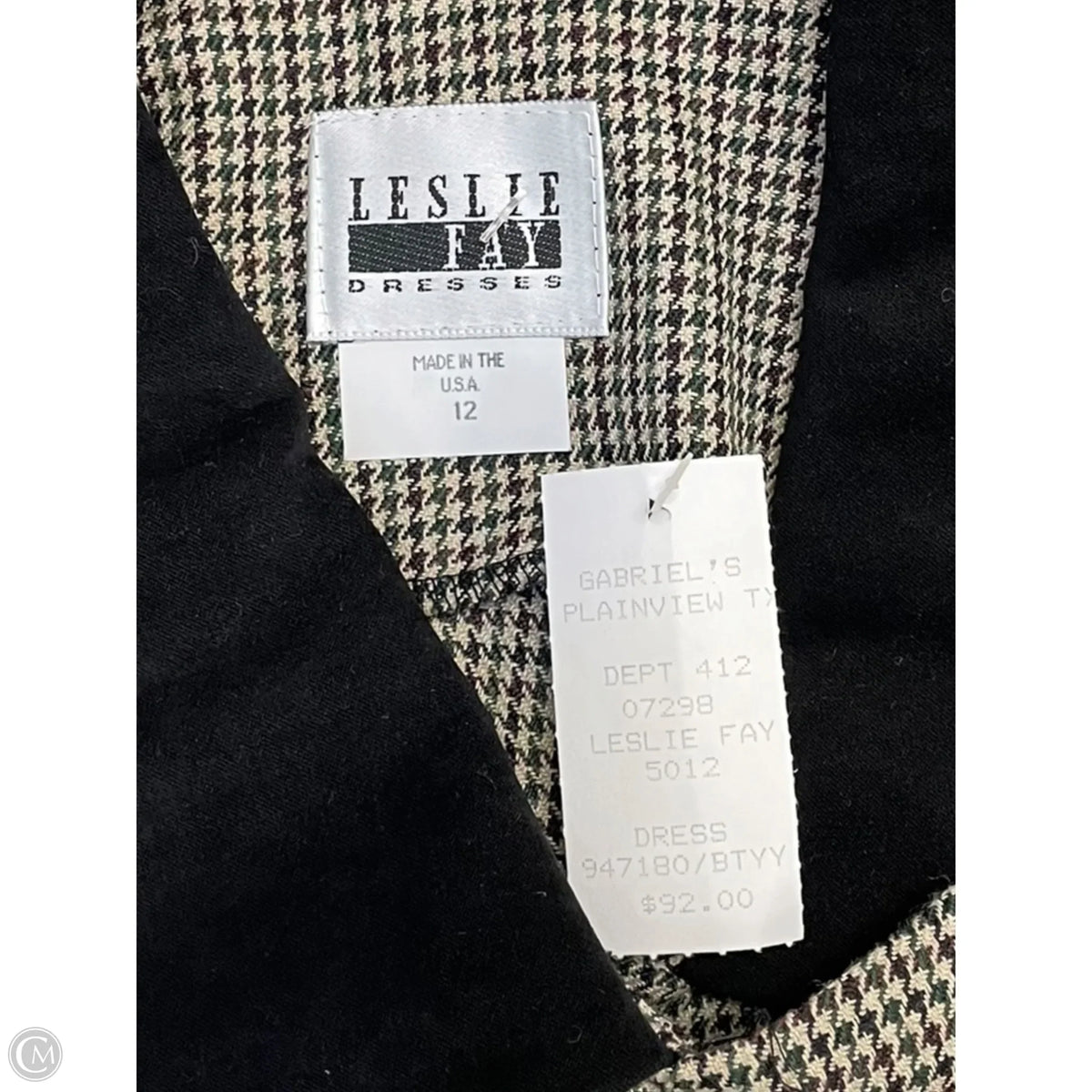 Blazer By Leslie Fay In Plaid Pattern, Size: 12