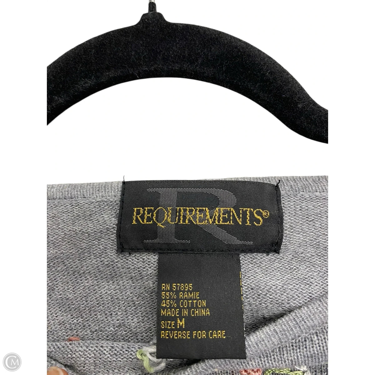 Sweater By Requirements In Grey, Size: M