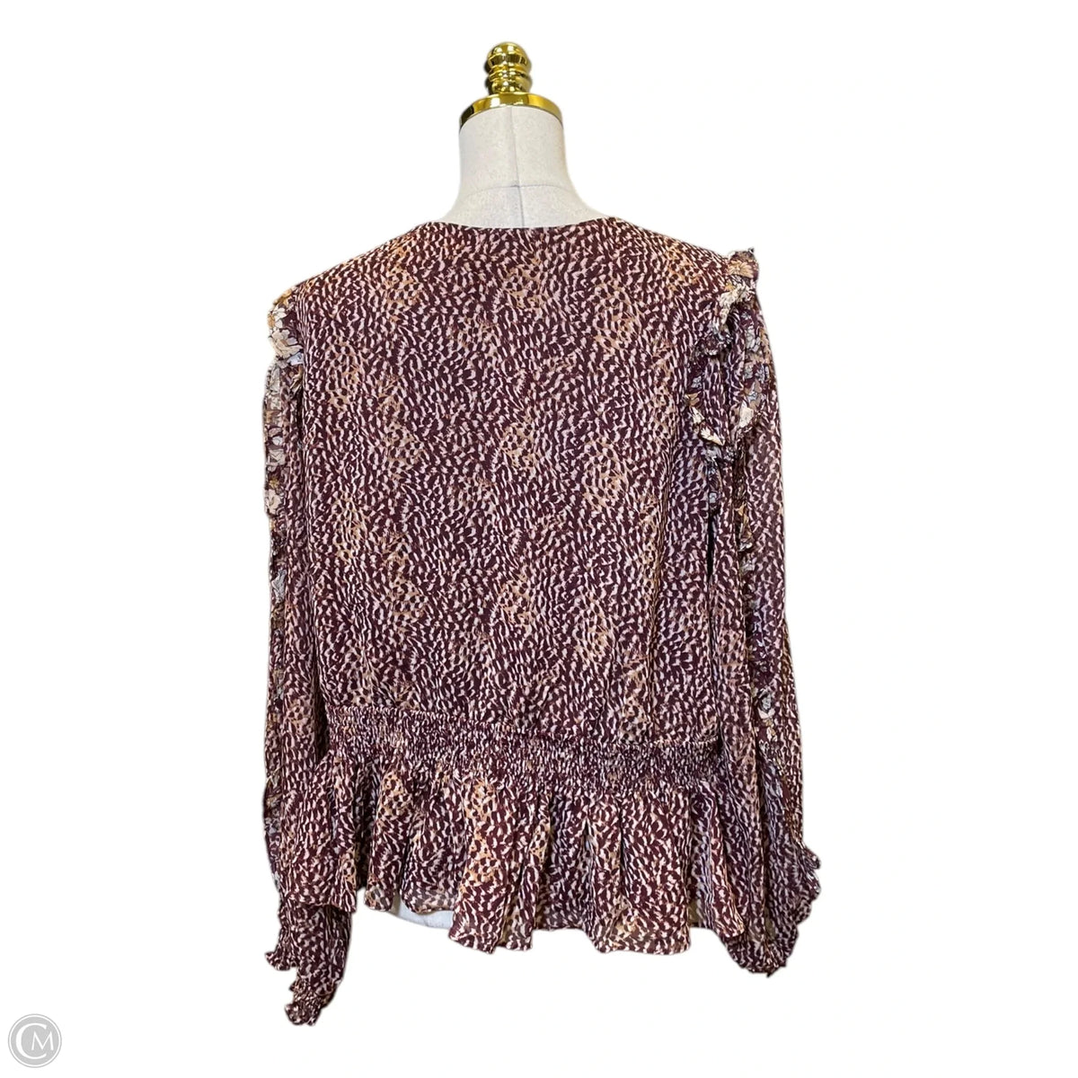 Top Long Sleeve By Express In Maroon, Size: Xl