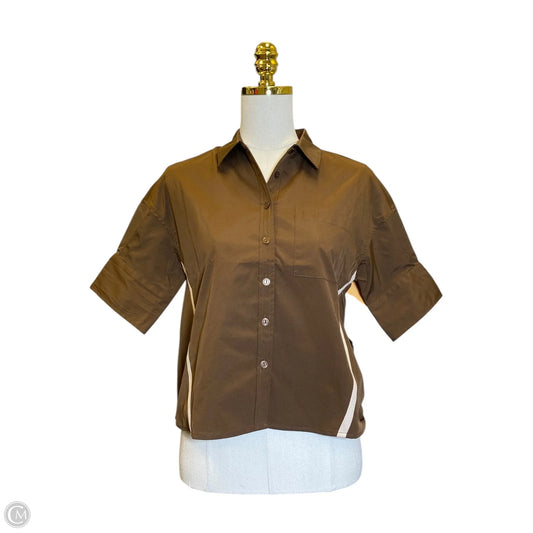 Top Short Sleeve By Naked Zebra In Brown, Size: L