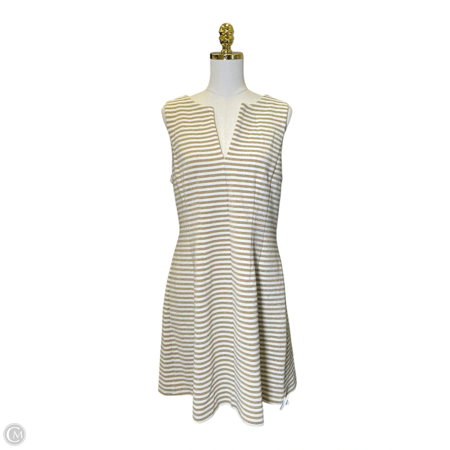 Dress Designer By Lilly Pulitzer In Gold & White, Size: Xl