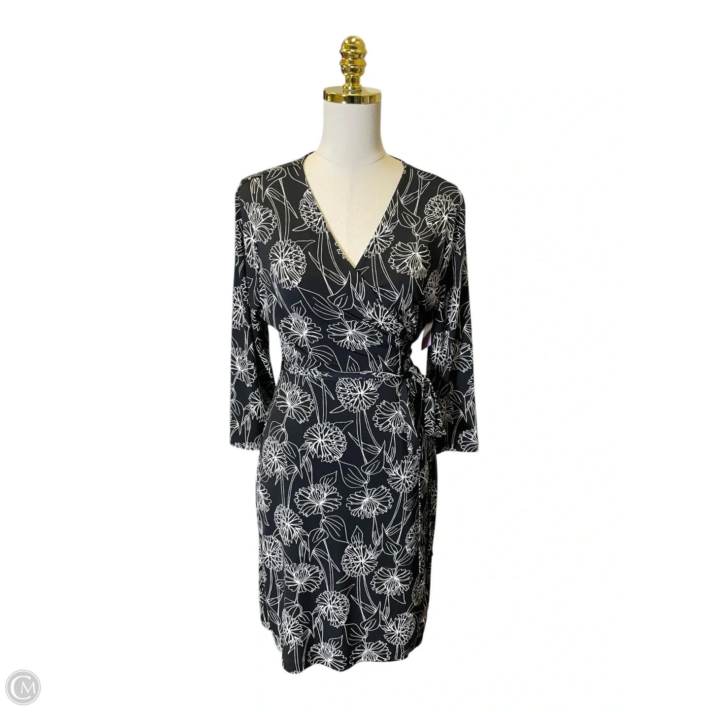 Dress Casual Midi By Banana Republic In Black & White, Size: L