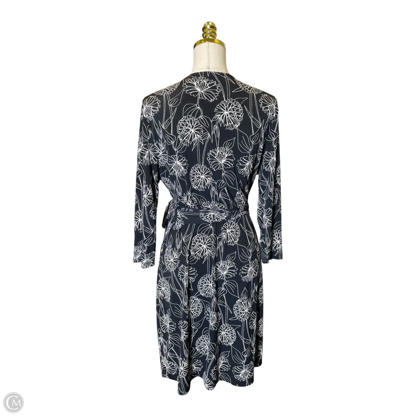 Dress Casual Midi By Banana Republic In Black & White, Size: L