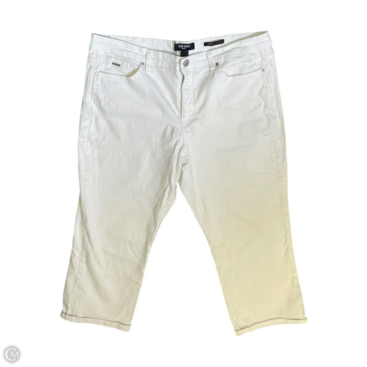 Jeans Cropped By Nine West In White, Size: 14