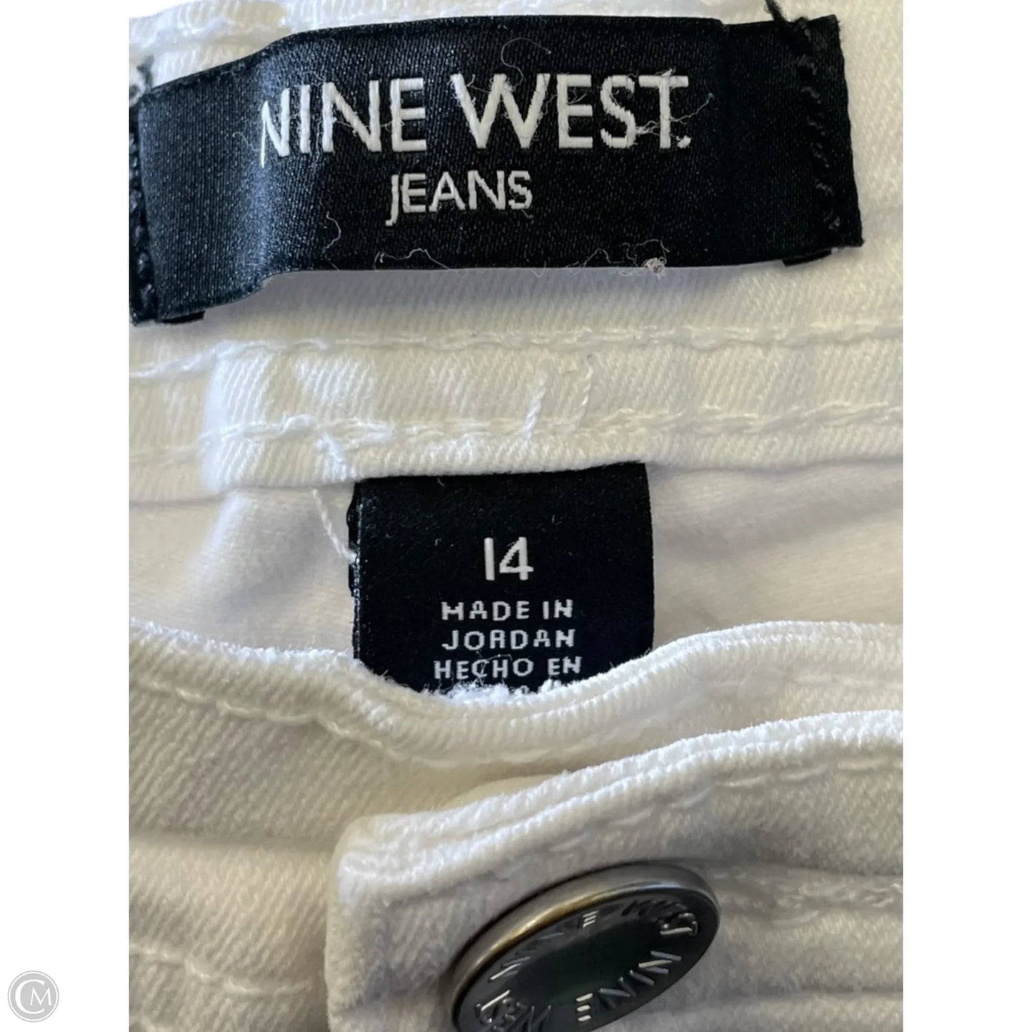 Jeans Cropped By Nine West In White, Size: 14