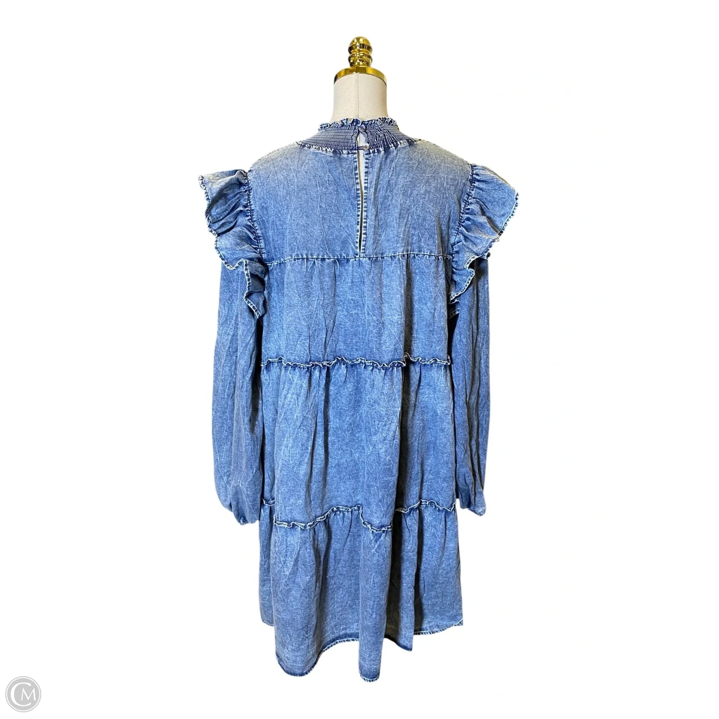 Dress Casual Midi By Oddi In Blue Denim, Size: 3x