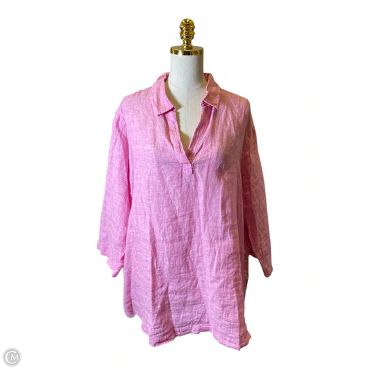 Top Long Sleeve By Tahari In Pink, Size: 2x