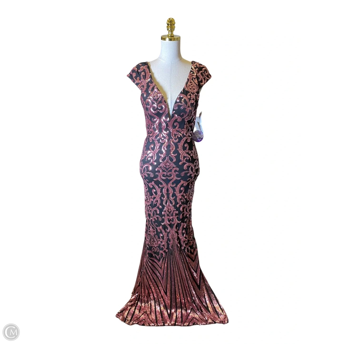 Dress Casual Maxi By Windsor In Black & Pink, Size: S
