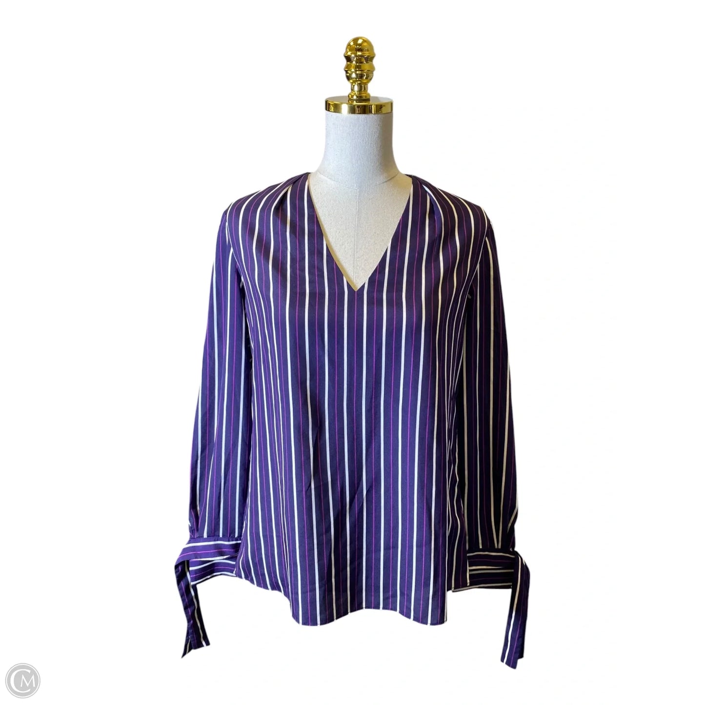 Top Long Sleeve By Banana Republic In Striped Pattern, Size: S