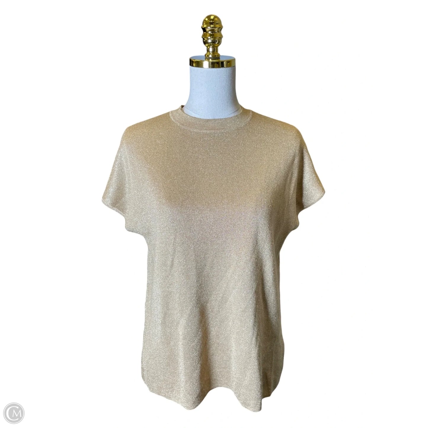Top Short Sleeve By Anne Klein In Gold, Size: L