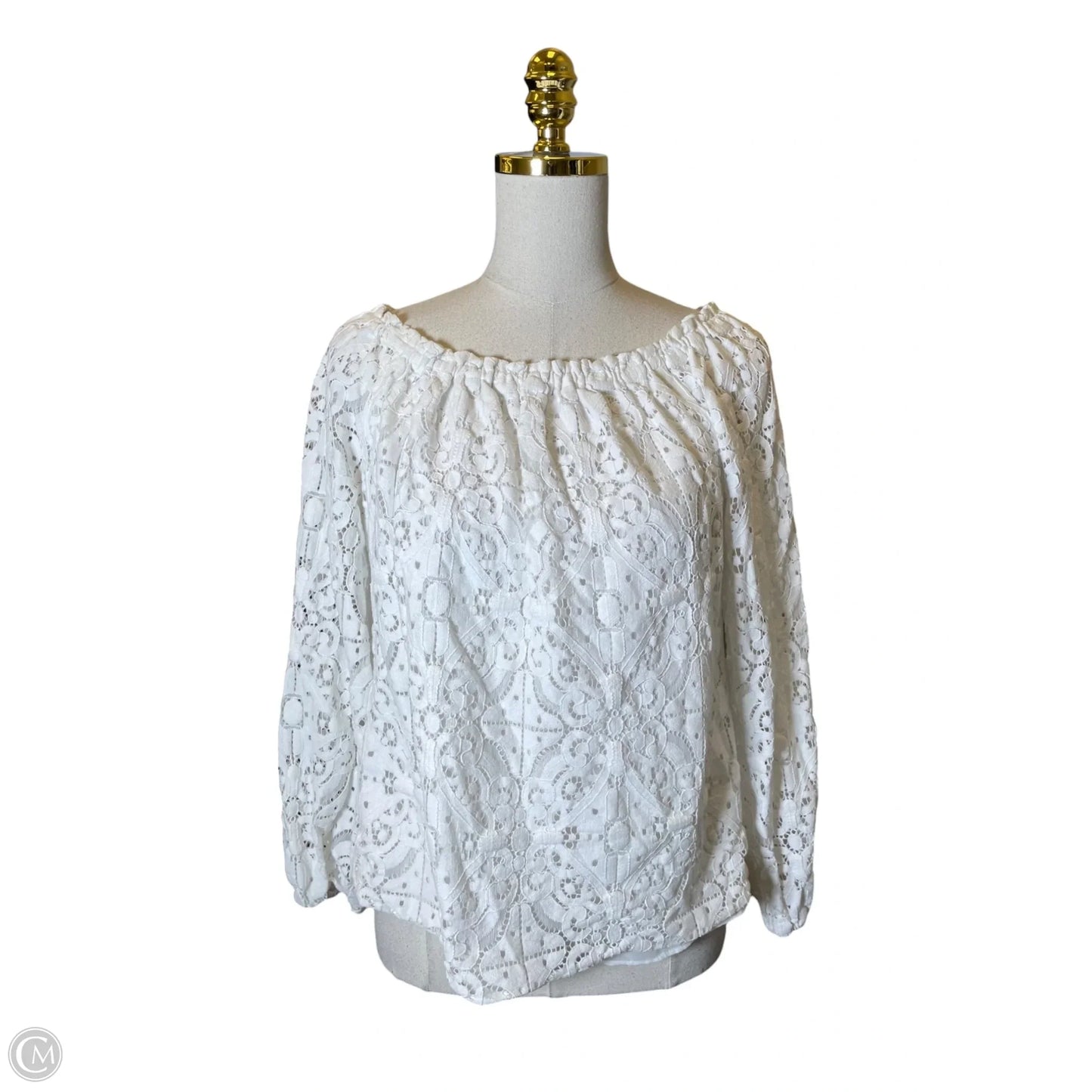 Top Long Sleeve By White House Black Market In White, Size: L