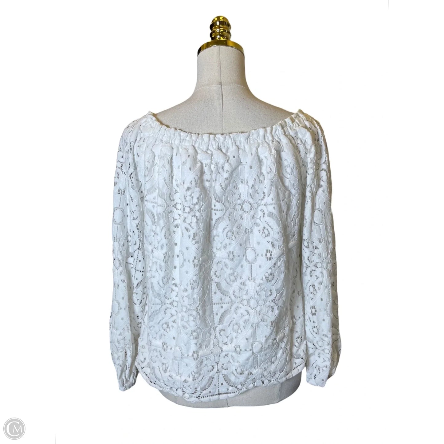 Top Long Sleeve By White House Black Market In White, Size: L