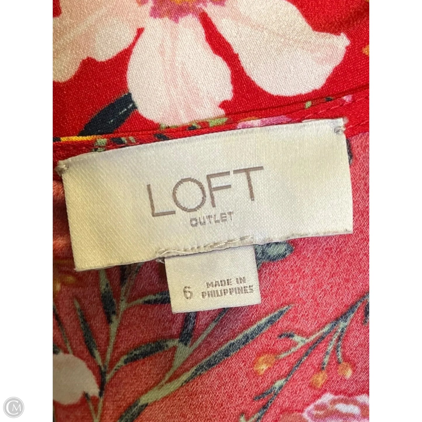 Dress Casual Midi By Loft In Floral Print, Size: 6