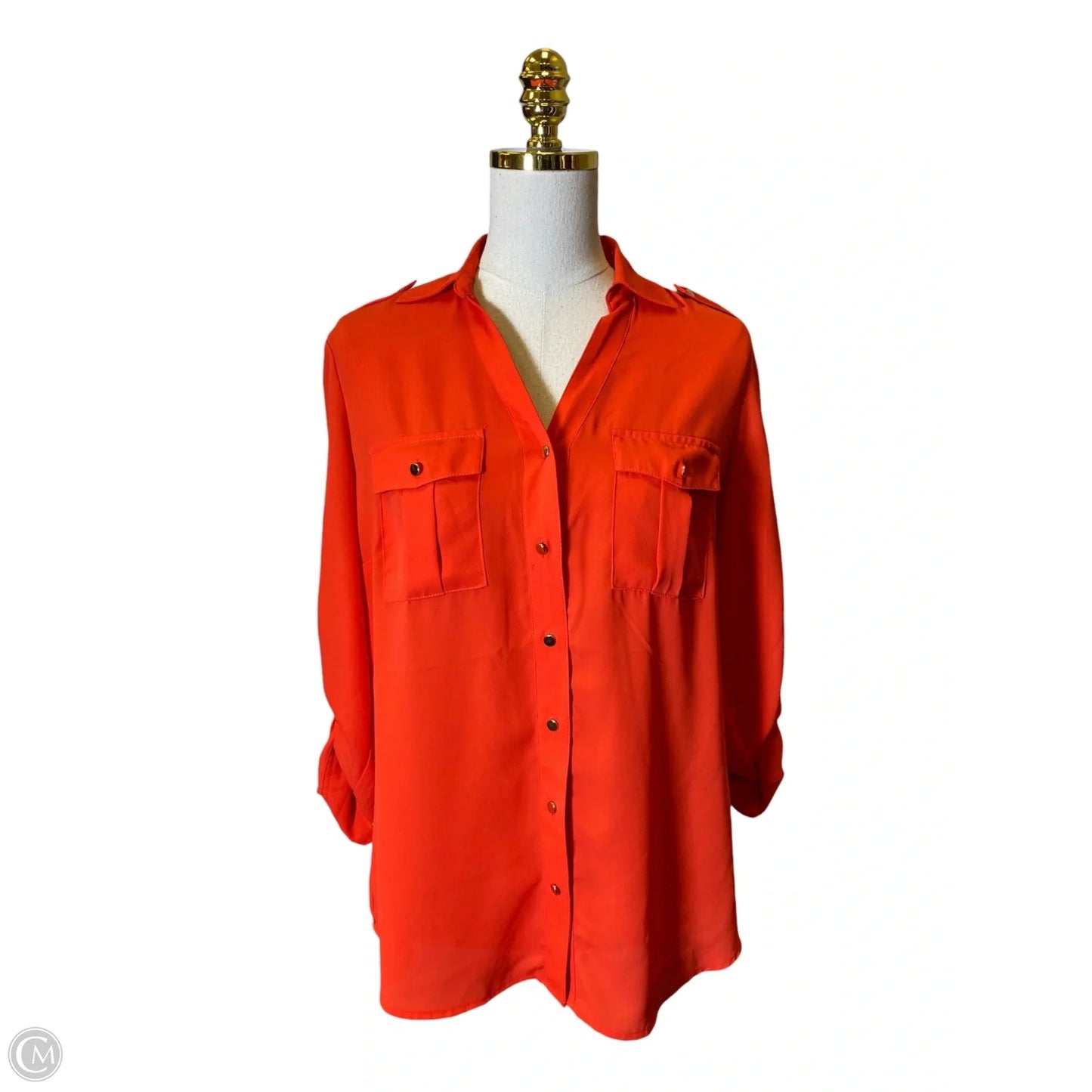 Top 3/4 Sleeve By Nycc In Orange, Size: S