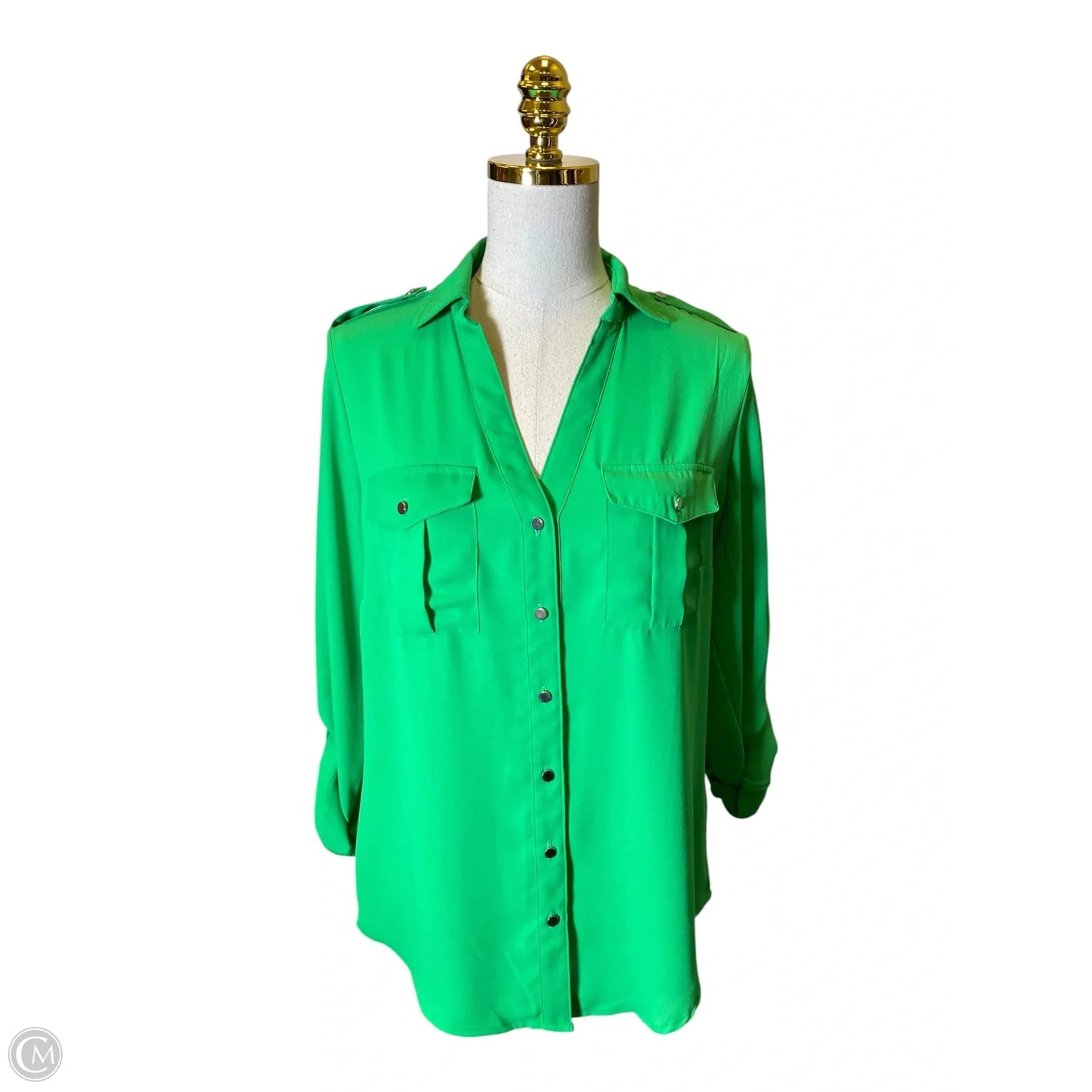 Top 3/4 Sleeve By Nycc In Green, Size: S