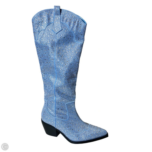 Boots Western By Clothes Mentor In Blue Denim, Size: 7.5