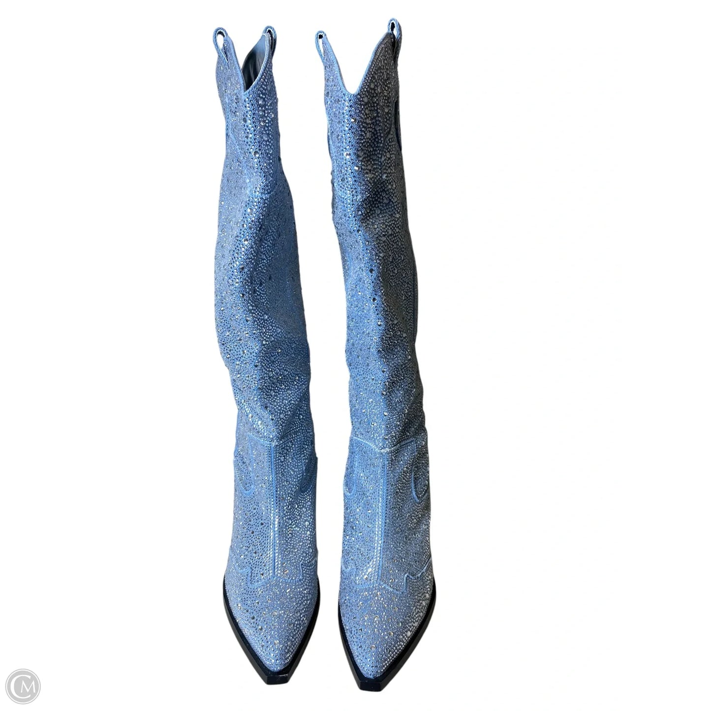 Boots Western By Clothes Mentor In Blue Denim, Size: 7.5