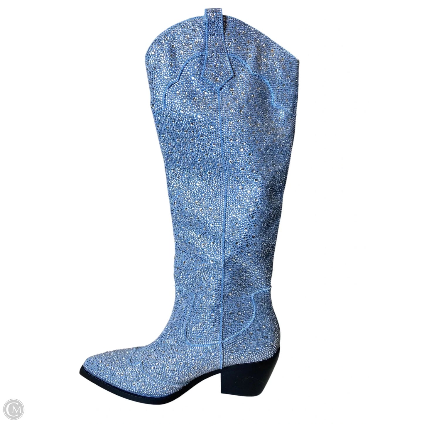 Boots Western By Clothes Mentor In Blue Denim, Size: 7.5