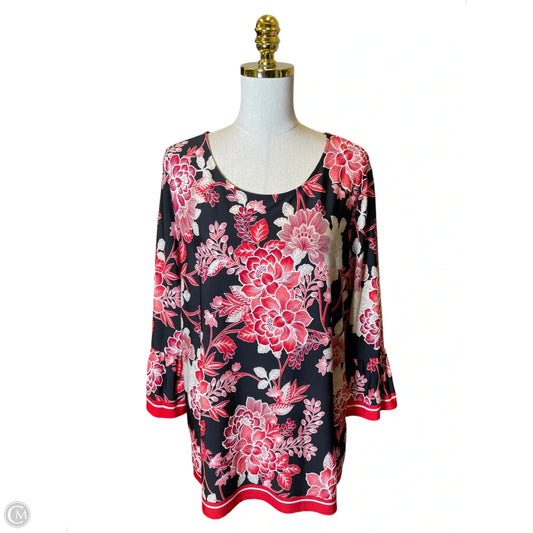Top 3/4 Sleeve By Ruby Rd In Multi-colored, Size: Xl