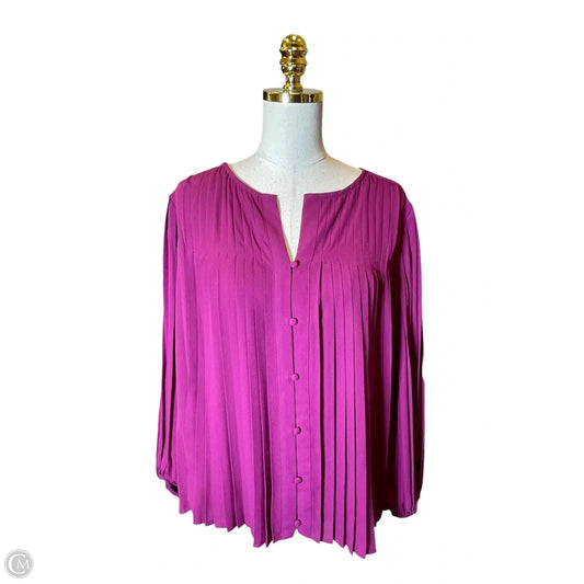 Top Long Sleeve By Nine West In Purple, Size: 2x